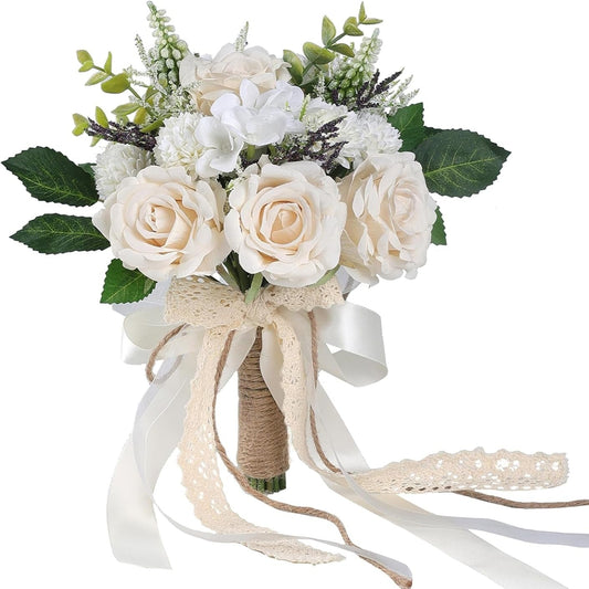 Artificial Silk Rose and Hydrangea Bouquet