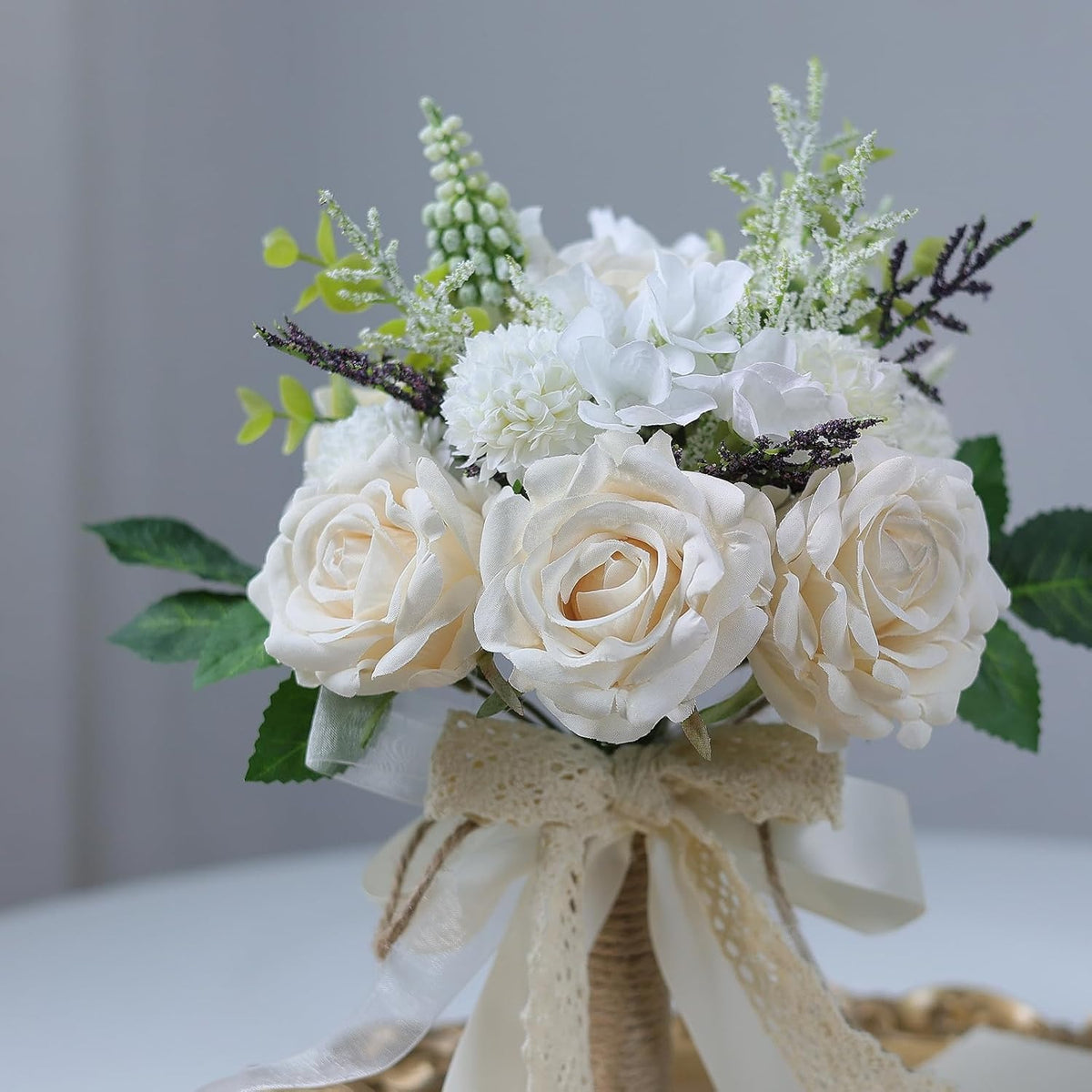 Artificial Silk Rose and Hydrangea Bouquet