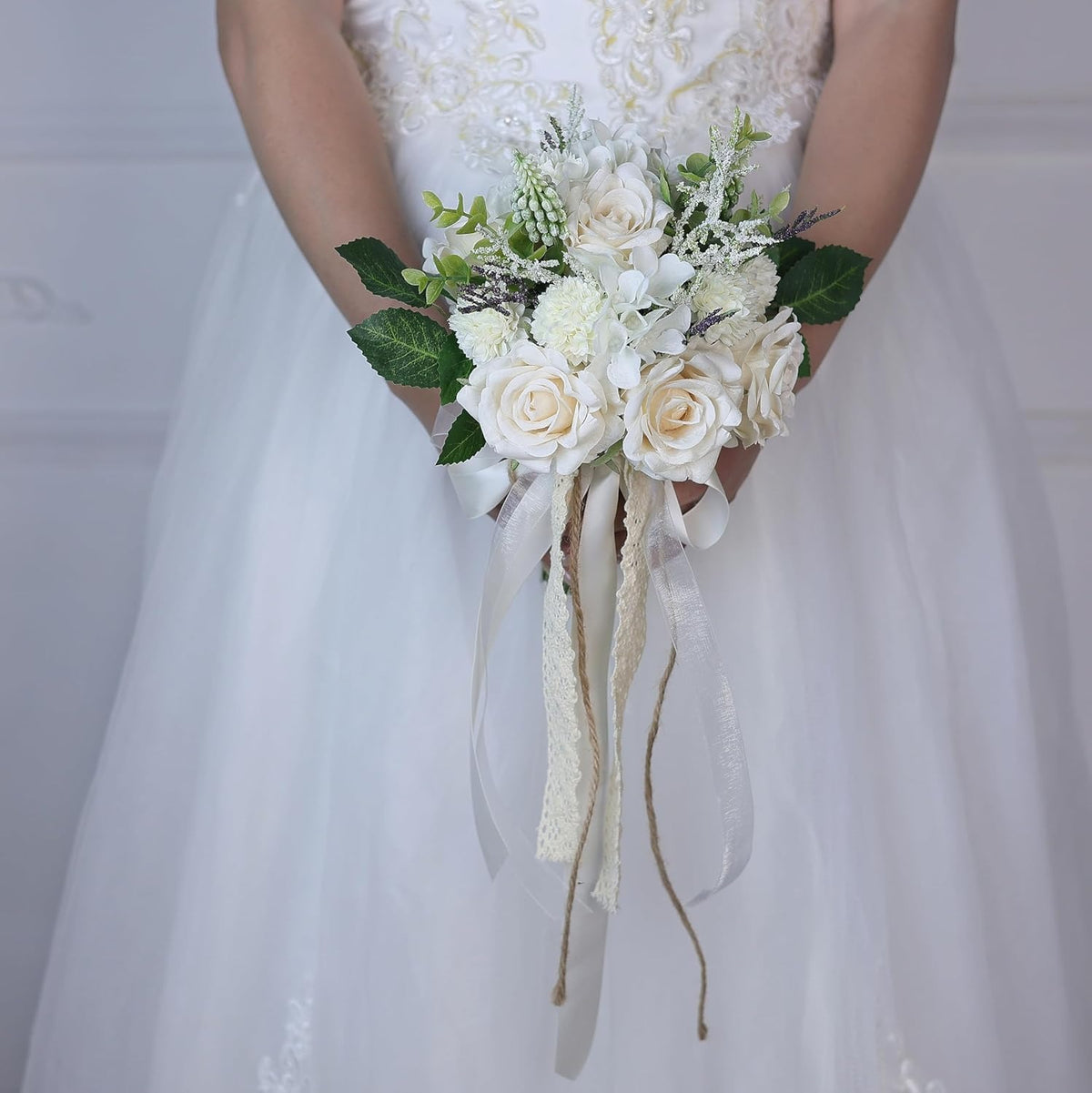 Artificial Silk Rose and Hydrangea Bouquet