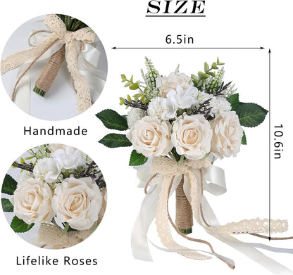 Artificial Silk Rose and Hydrangea Bouquet