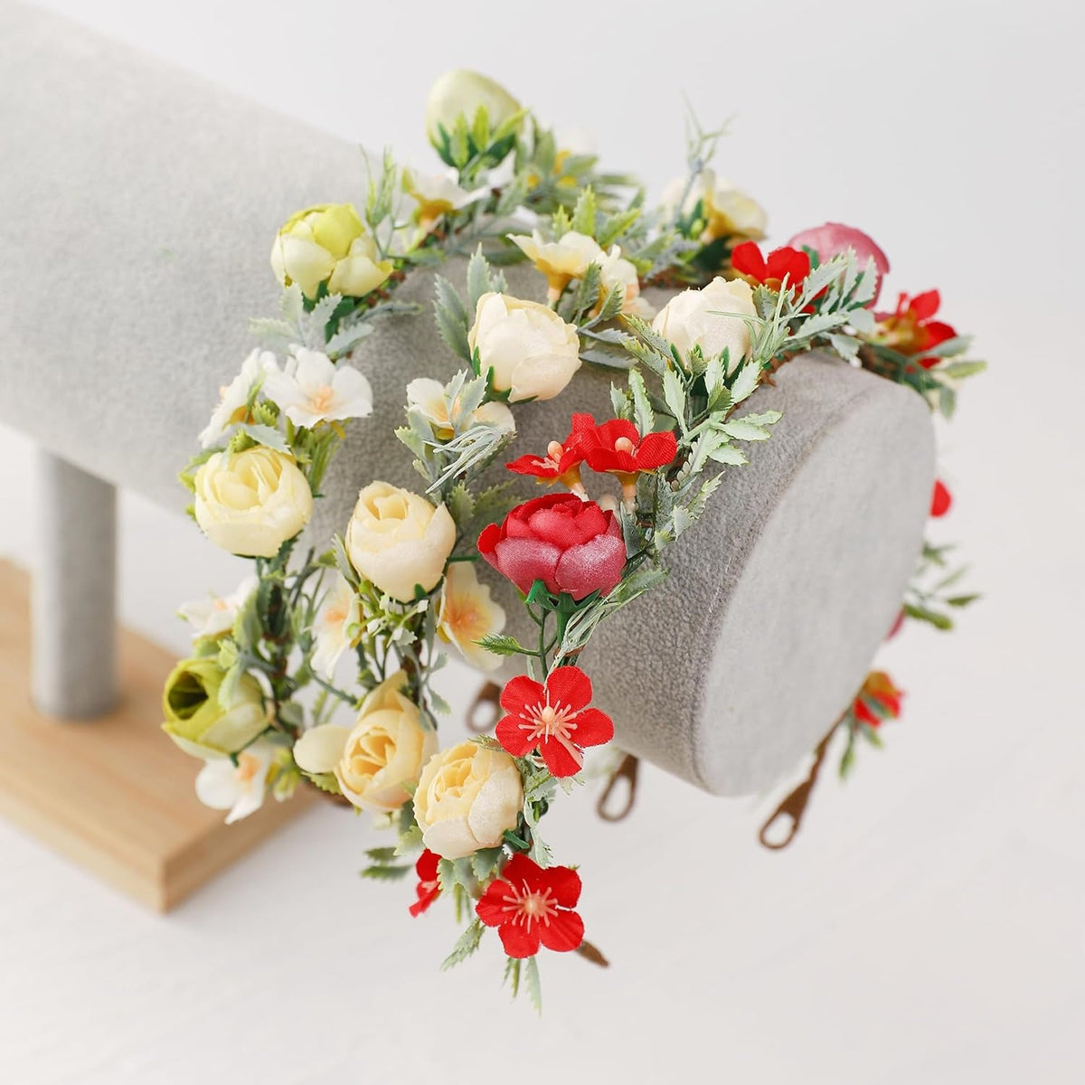 Adjustable Artificial Floral Crown Headband