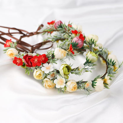 Adjustable Artificial Floral Crown Headband