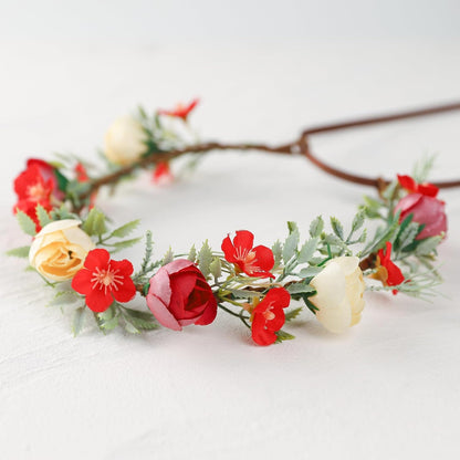 Adjustable Artificial Floral Crown Headband