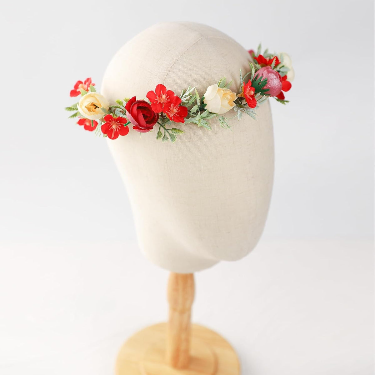 Adjustable Artificial Floral Crown Headband