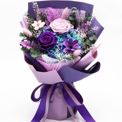 Preserved Rose Floral Bouquet with Window Gift Box