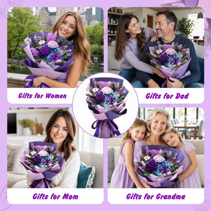 Preserved Rose Floral Bouquet with Window Gift Box