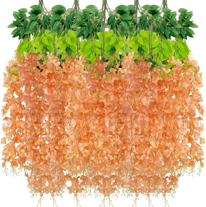 5-Piece Artificial Silk Wisteria Hanging Garland