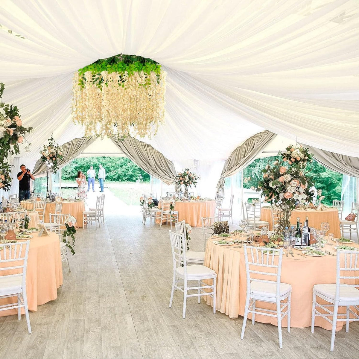5-Piece Artificial Silk Wisteria Hanging Garland