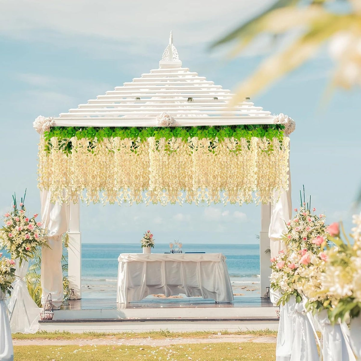 5-Piece Artificial Silk Wisteria Hanging Garland