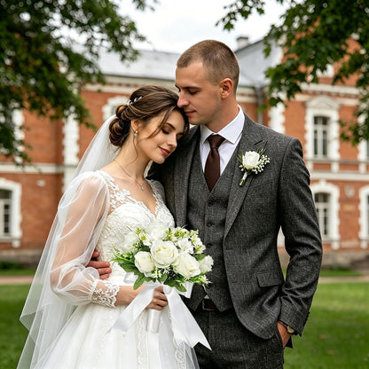 Artificial Silk Rose Bridal Bouquet
