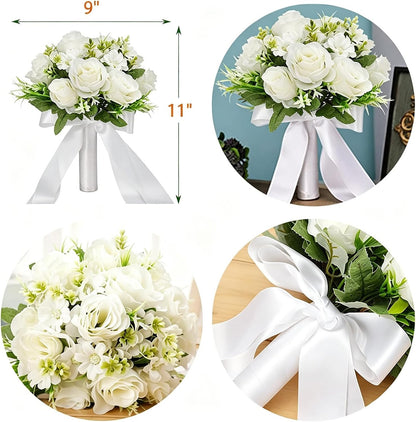 Artificial Silk Rose Bridal Bouquet